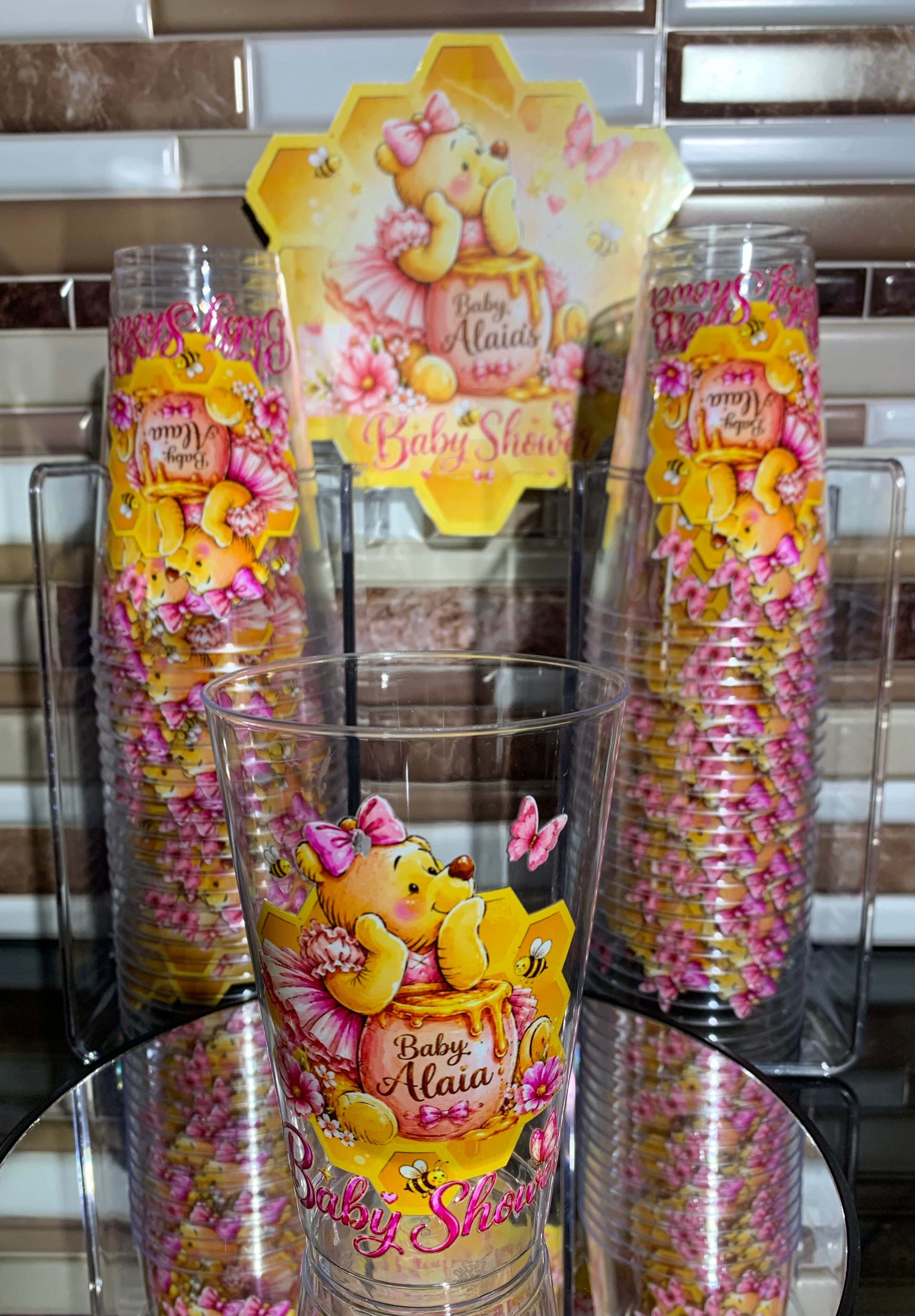 Personalized Design on Clear Disposable Plastic Cups 14oz - Minimum of 25