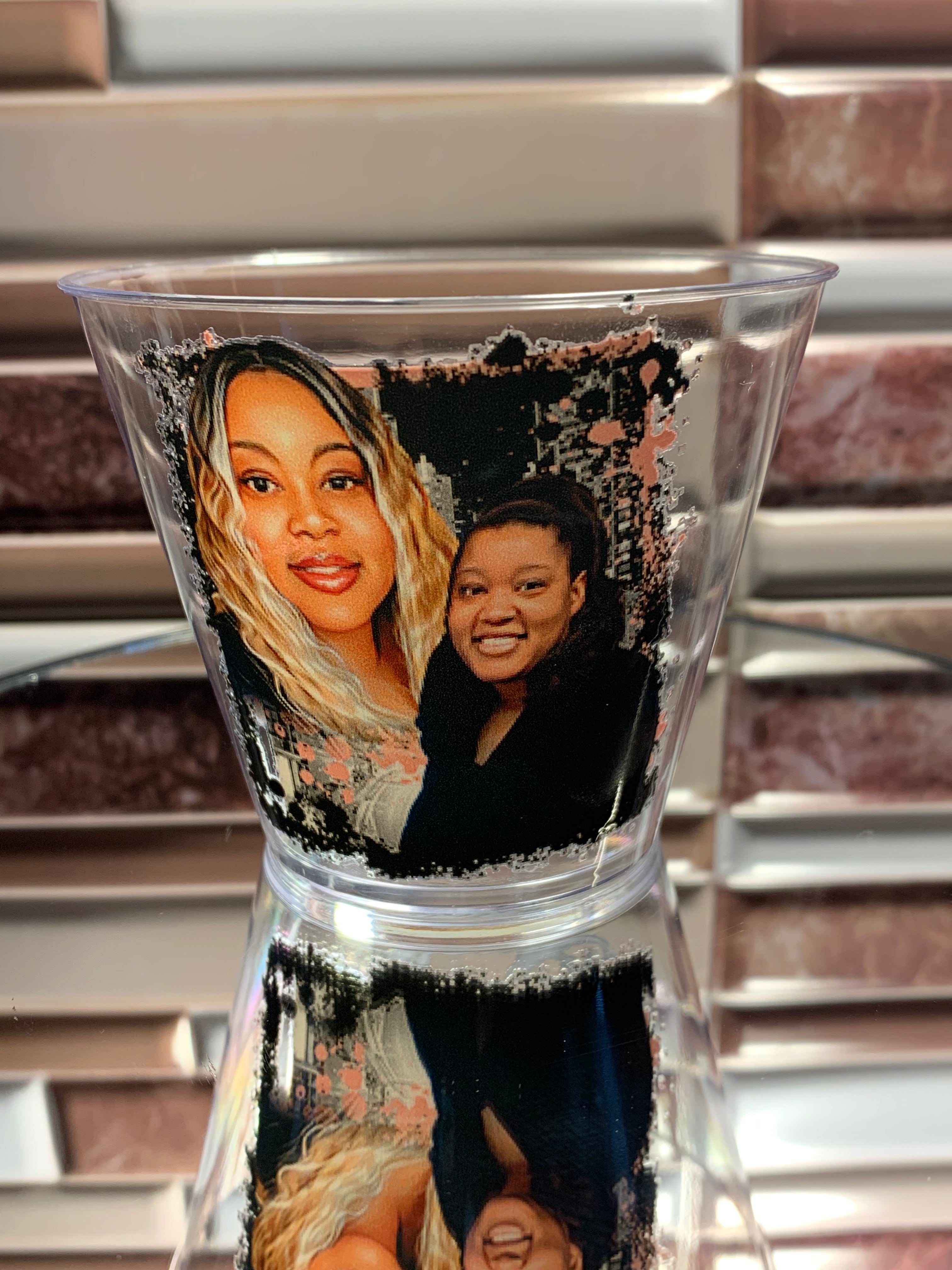Personalized Design on Clear Disposable Plastic Cups- 9oz - Minimum of 25