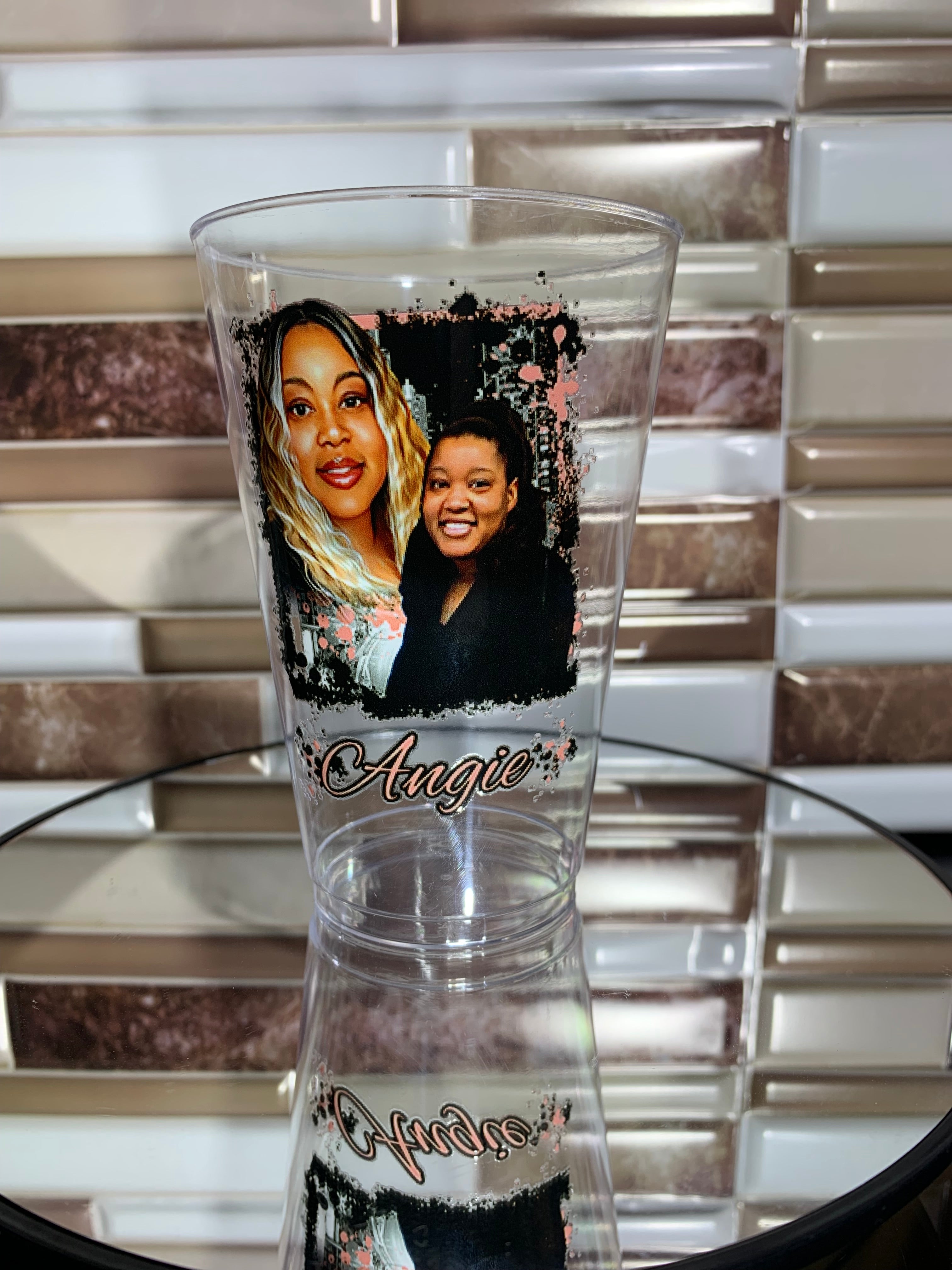 Personalized Design on Clear Disposable Plastic Cups 14oz - Minimum of 25