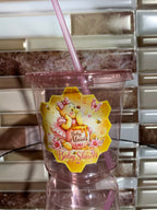 Personalized Round Bottom Disposable Plastic Cups with Lid and Straw - 12oz - Minimum of 25