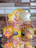 Personalized Round Bottom Disposable Plastic Cups with Lid and Straw - 12oz - Minimum of 25