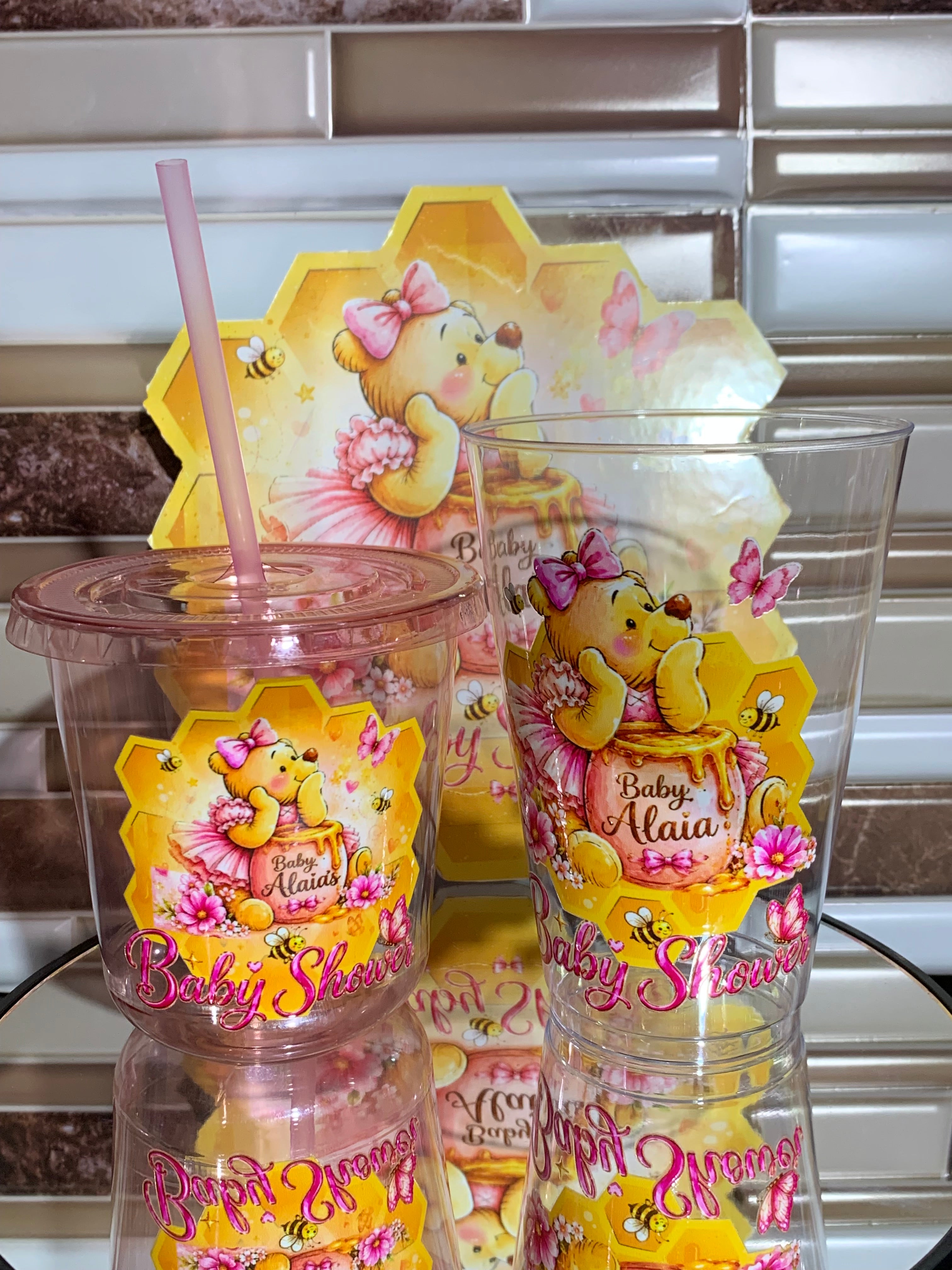 Personalized Design on Clear Disposable Plastic Cups 14oz - Minimum of 25