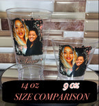 Personalized Design on Clear Disposable Plastic Cups- 9oz - Minimum of 25