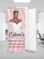 Retractable Banner 33" x 80" with aluminum stand and carrying case - Personalized Design